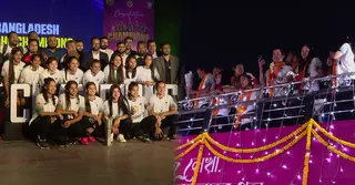 ছাদখোলা বাসে সংবর্ধনায় সিক্ত সাফ ফুটসালজয়ী সাবিনারা